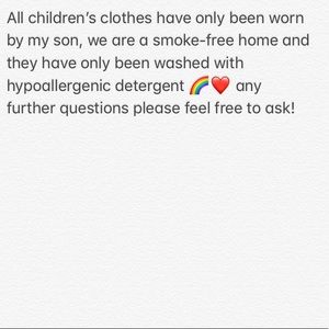 Information on children’s clothes